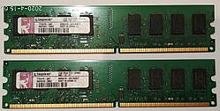 Комплект на 4 GB (2x2GB) DDR2 RAM PC2 6400U 800 Kingston (Intel/AMD) Оперативна пам'ять