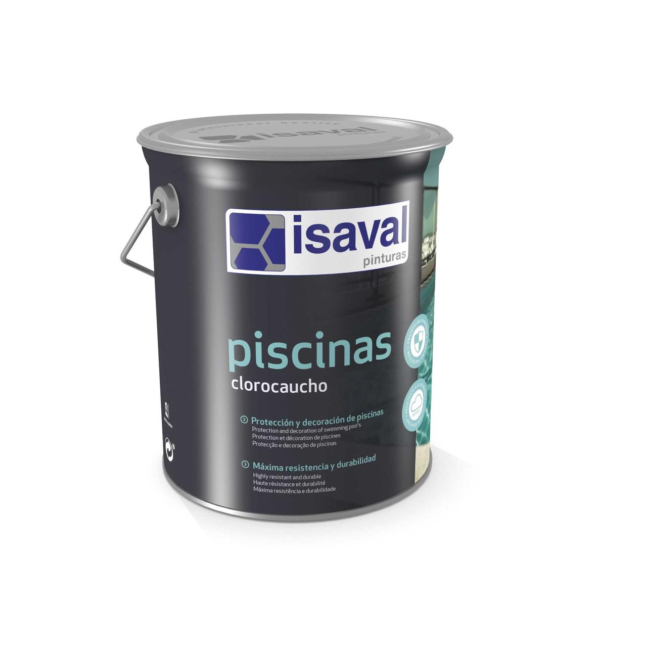 Фарба для басейнів і резервуарів хлоркаучукова блакитна ISAVAL 4л - до 32м²/шар
