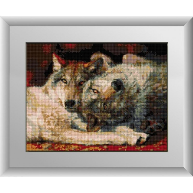 Картина алмазного живопису Грайливі вовки Dream Art 30231 (39 x 56 см)
