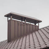 Стильна покрівельна флюгарка на дах із поперечними решітками та плоскою (рівною) кришкою під замовлення, фото 3