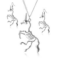 Набор украшений Единорог скелет единорога комплект кулон ожерелье серьги