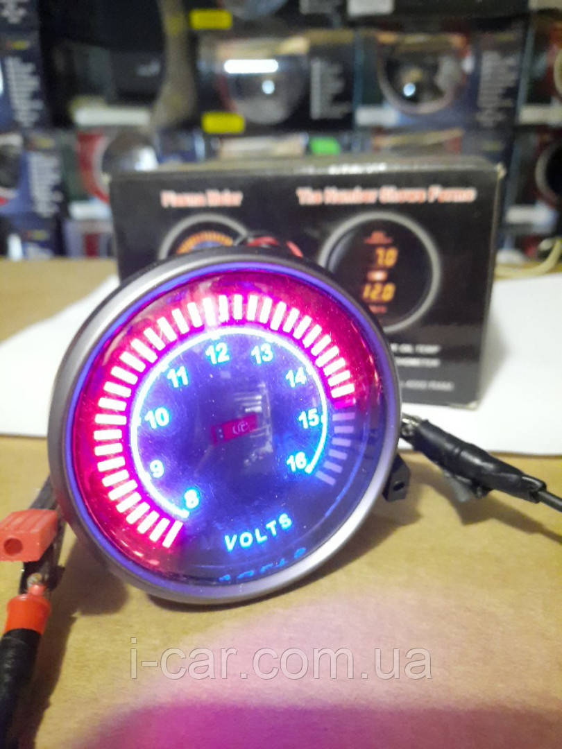 99601 LED Вольтметр діодний діам.60мм. чорний в корпусі