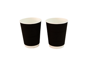 Гофрований стакан  180 мл, вертикальна гофра, чорний  (30 шт/пак) 062200028