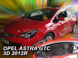 Дефлектори вікон (вітровики) Opel Astra IV GTC od 2010r 3d (вставні, 2 шт.) (HEKO)