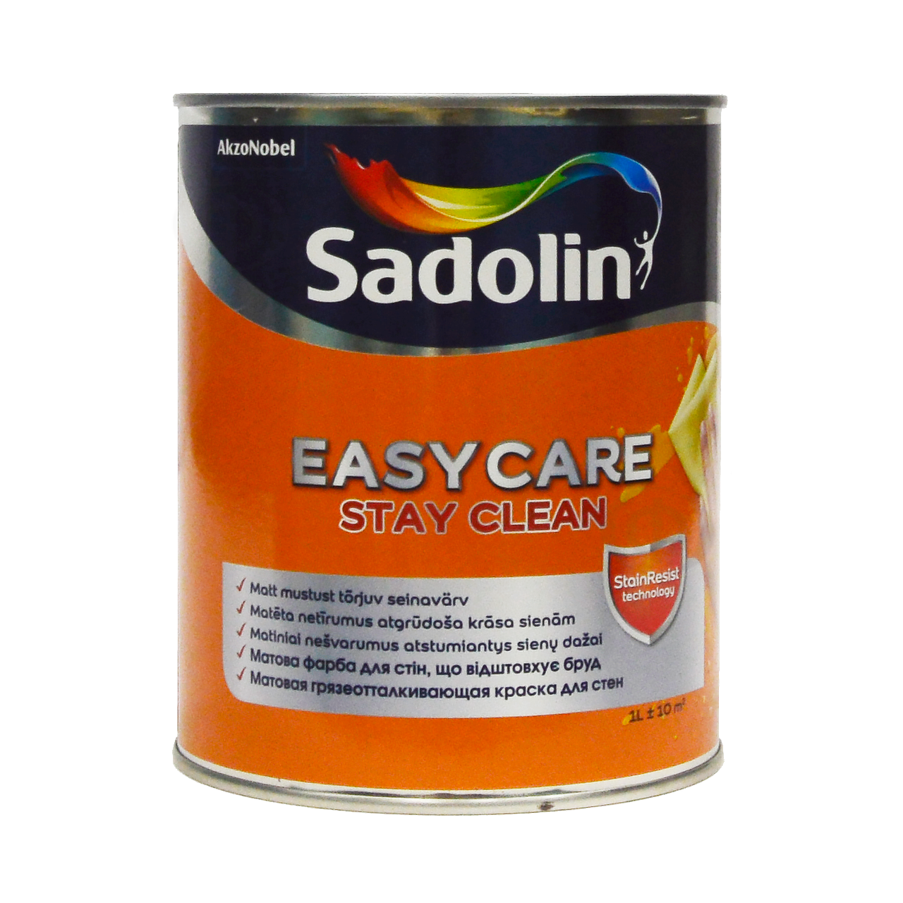 Грязеотталкивающая матовая акриловая краска Sadolin EasyCare для стен и потолка 1л белая - фото 1 - id-p1161462255
