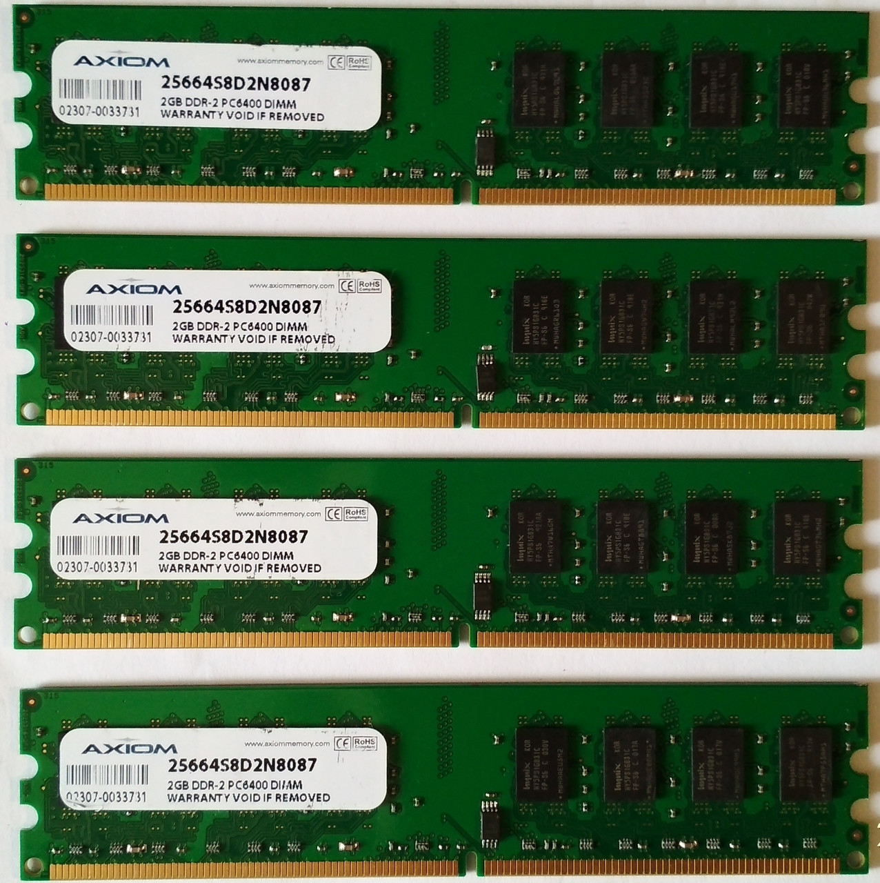 8GB 4x2GB DDR2 800MHz PC2 6400U Axiom 2Rx8 RAM Оперативна пам'ять, фото 1