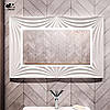 Прямокутне настінне дзеркало у ванну з led-підсвіткою у срібній рамі Amaro P2, фото 3