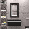 Вологостійке настінне прямокутне дзеркало у ванну з led-підсвіткою в чорній рамі Amaro P2, фото 2