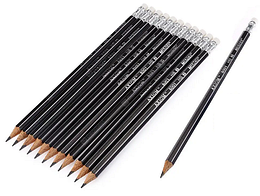 Олівець графітний Marсо 12 шт НВ шестигранний Axiom з резинкою 8001E-12СВ НВ