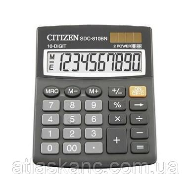 Калькулятор Citizen SDC-810 BII, BN наст. 10разр, 2 насичений. 125*100 мм, фото 1