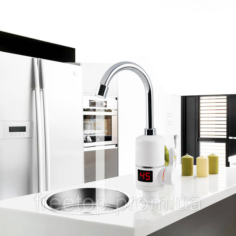 Водонагреватель вертикальный проточный с Lcd экраном 3000 Вт Water Heater Digital