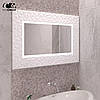Сучасне прямокутне настінне дзеркало у ванну з led-підсвіткою у чорній рамі Verona P2, фото 6