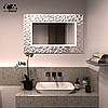 Сучасне прямокутне настінне дзеркало у ванну з led-підсвіткою у чорній рамі Verona P2, фото 3
