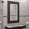 Прямокутне настінне дзеркало з підсвіткою у ванну кімнату в білій рамі Verona P2, фото 6