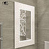 Прямокутне настінне дзеркало з підсвіткою у ванну кімнату в білій рамі Verona P2, фото 2