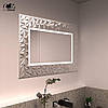 Сучасне настінне дзеркало для ванної з підсвіткою прямокутне в чорній рамі Verona P2, фото 4