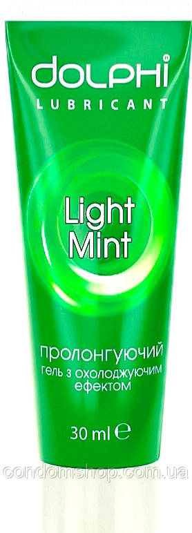 Гель-змазка Dolphi LONG LOVE Light Mint для продовження задоволення. 30 мл