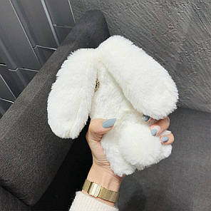 Чохол/ Панель Alitek для Apple iPhone Айфон X/Xs Білий зайчик (плюш), фото 2