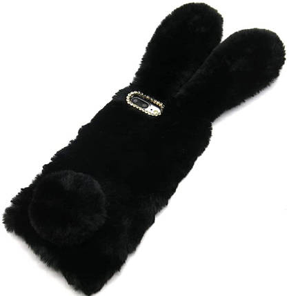 Чохол/ Панель Alitek для Apple iPhone Айфон X/Xs Чорний зайчик (плюш), фото 1