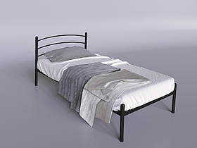 Одномісне ліжко Маранта-міні Tenero 80х200 см чорне металеве з узголів'ям на ніжках