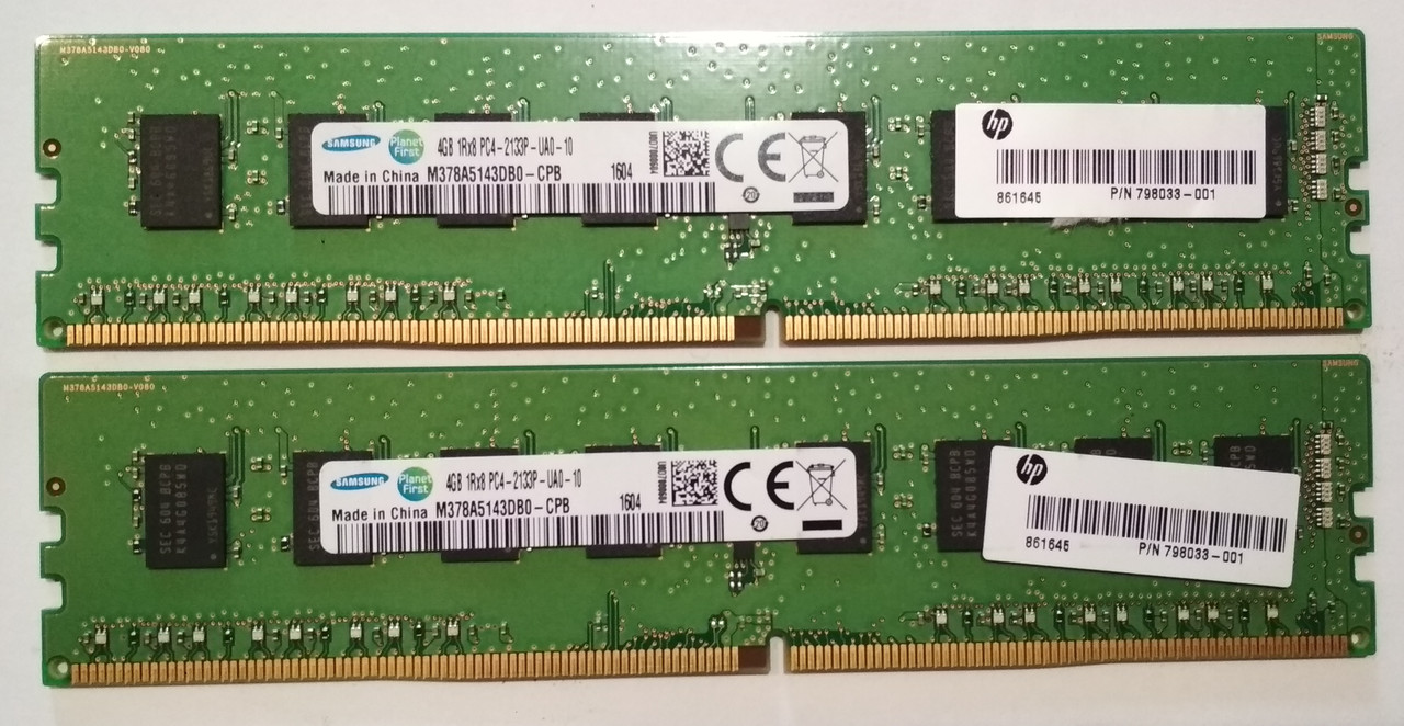8GB 2*4GB Samsung 1Rx8 DDR4-2133 PC4-17000U RAM Оперативна пам'ять