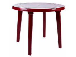 Стіл круглий пластиковий 90*72см вишневий Алеана