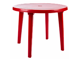 Стіл круглий пластиковий 90*72см червоний Алеана