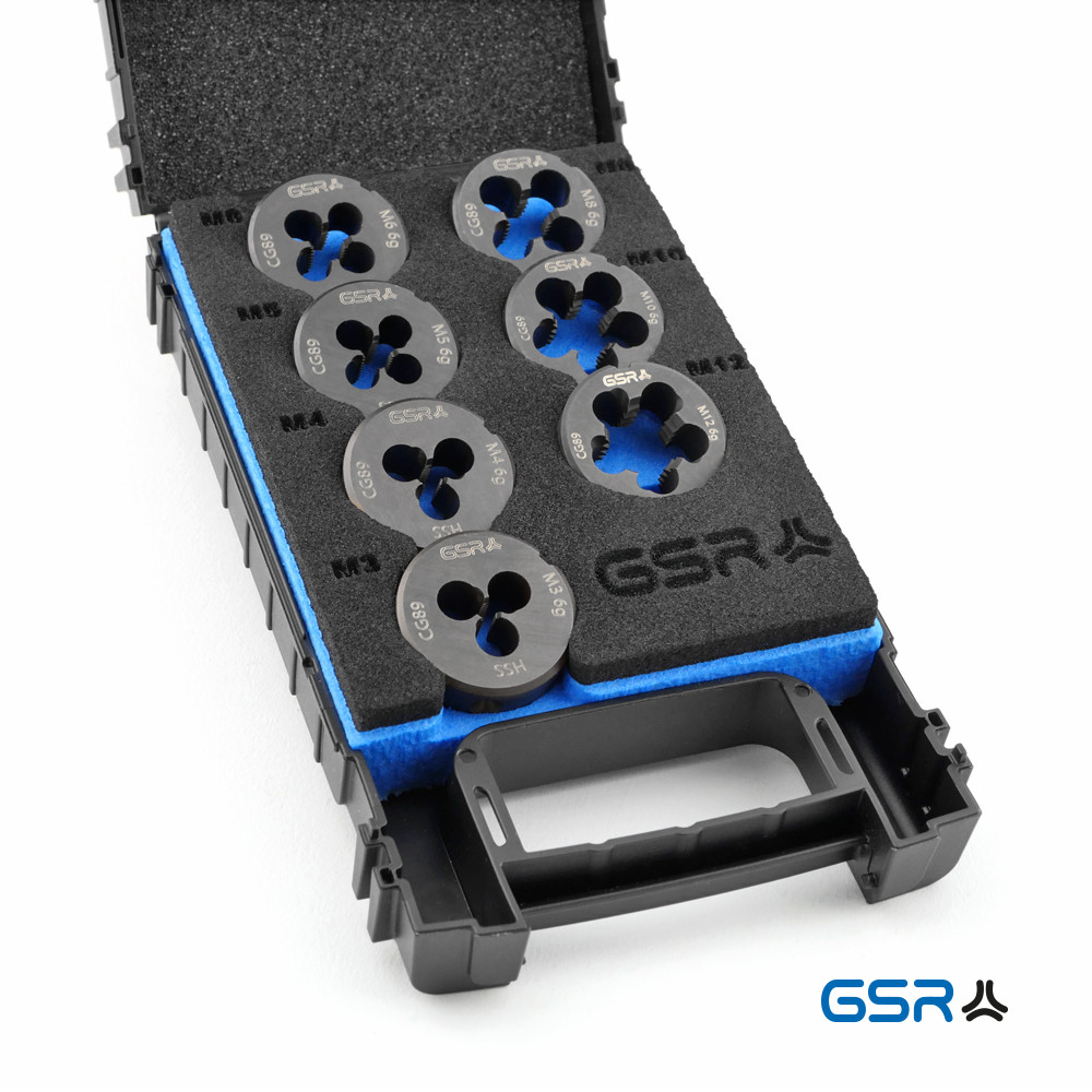 Набір плашок 7-пр. 25x9 M3-M12 HSSE-VAP Silver GSR Німеччина, фото 1