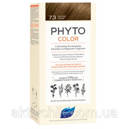 Крем-фарба Phyto PhytoColor Treatments На основі натуральних барвників тон 7.3 золотисто-русявий
