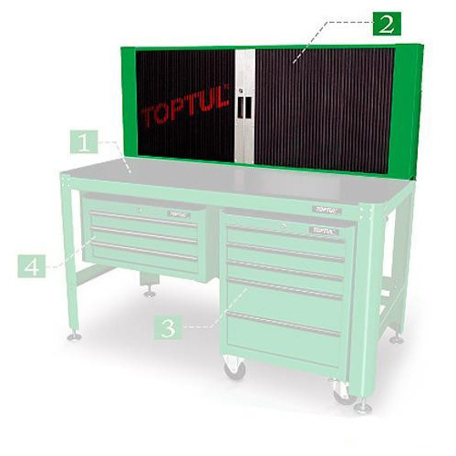 Полиця для верстата TOPTUL 1560*200*603мм + 20 тримачів TAAD1602, фото 1