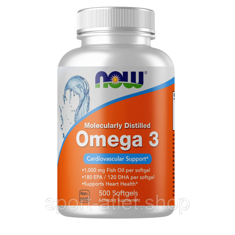 Жирні кислоти NOW Omega-3, 500 капсул, фото 1