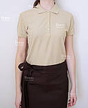 Костюм уніформа для офіціанта. Сорочка-поло и коричневий фартух мод.060, фото 2