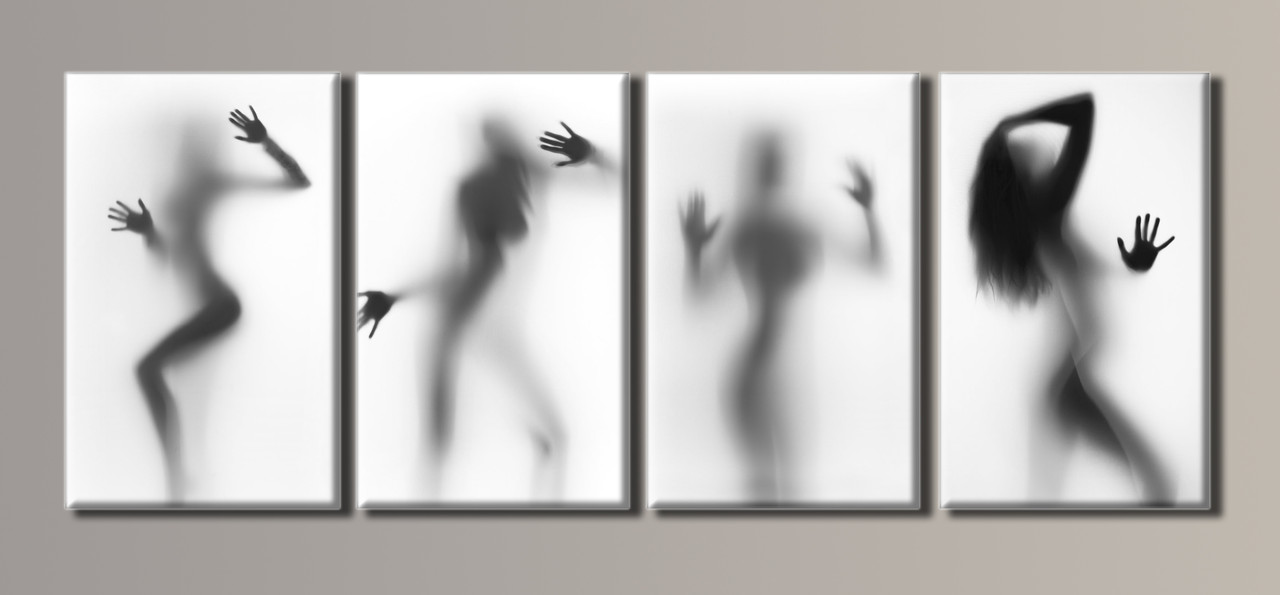 Модульна картина на полотні з 4 частин "Женський силует"