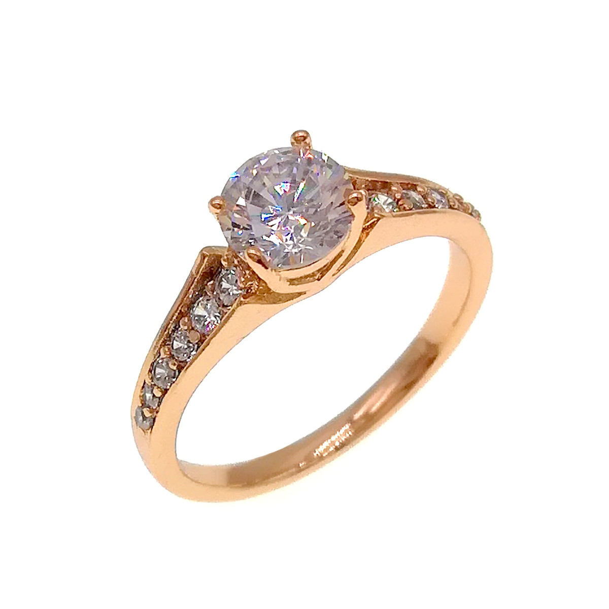 Кільце Xuping з медичного золота, білі фіаніти, позолота 18K, 11884 (18)