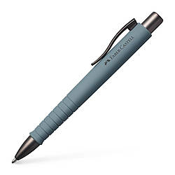 Ручка кулькова Faber-Castell POLY BALL ХВ автоматична, сірий каучуковий корпус, синя 1,0 мм, 241188