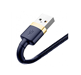 Кабель Baseus cafule Cable USB для iPhone 2.4 A 0.5 m CALKLF-AV3 золотисто-синій, фото 2