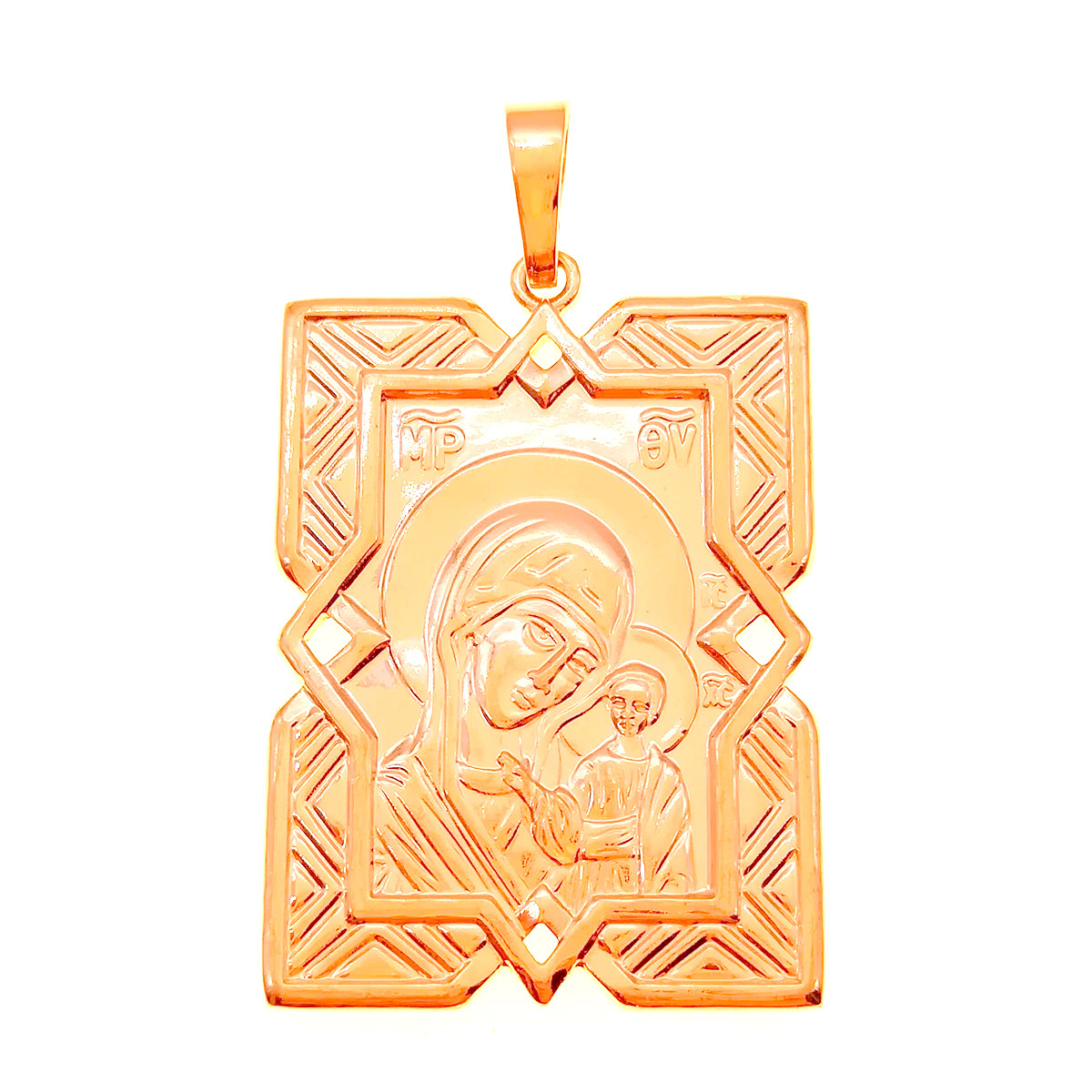 Іконка Xuping "Казанська Божа Матір" з медичного золота, позолота 18K, 42459 (1)