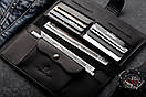 Портмоне клатч чоловічий натуральна шкіра LONG WALLET MenStuff BLACK чорний гаманець, фото 3