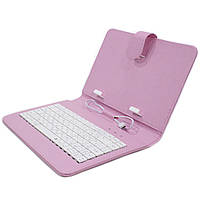 Обложка-чехол Lesko для планшета 7 дюймов с клавиатурой microUSB Pink (243-9519)