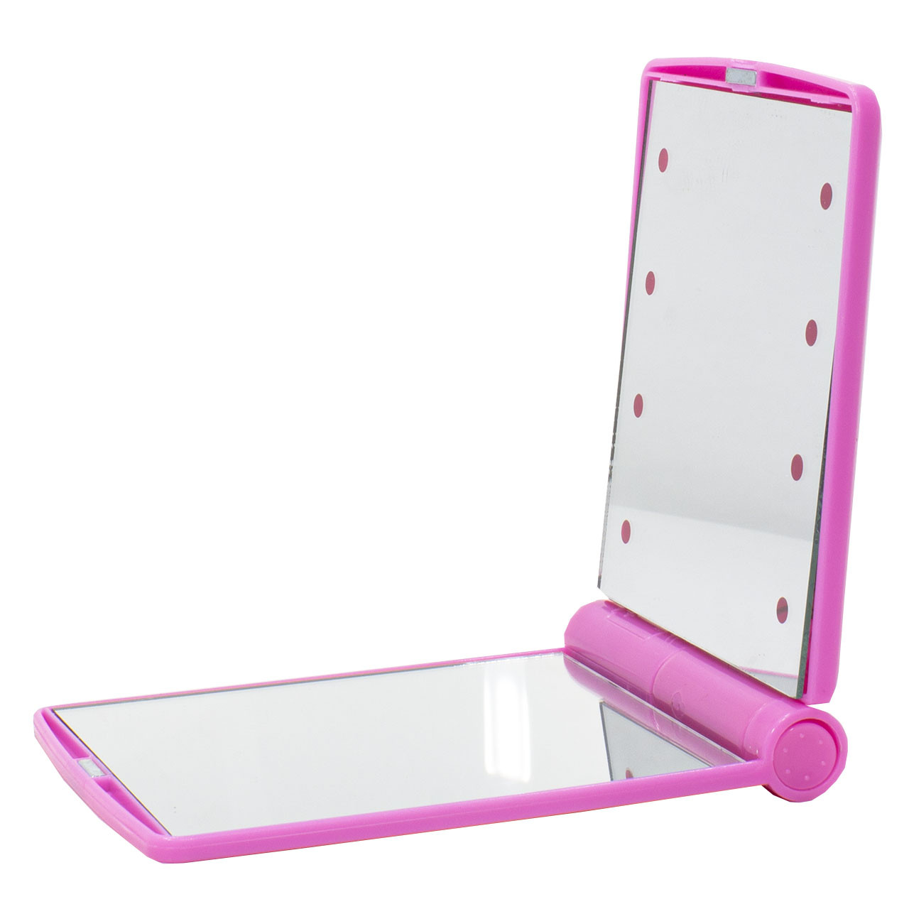 Зеркало складное Travel Mirror с LED подсведкой для макияжа Pink (3377-9876) - фото 1 - id-p1161753855