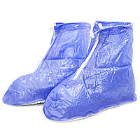 Водонепроницаемые резиновые бахилы Lesko SB-101 размер L на обувь от дождя Синие (3724-12172) [674-HBR]