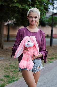 Плюшевий зайчик Тотті 45 см Малиновий