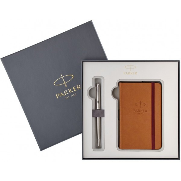 Набір ручок Parker SONNET 17 Stainless Steel CT BP + блокнот PXMAS18 (84 232b18)