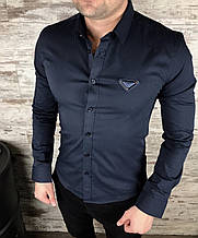 Рубашка чоловіча 50(р) темно-синя 1909 Prada Туреччина Осінь-B