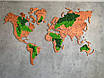 Мапа світу дерев'яна з мохом, фото 2