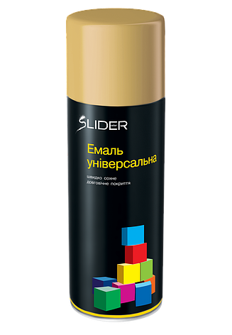 Аерозольна універсальна фарба SLIDER 400мл 1015 Слонова кістка, фото 1