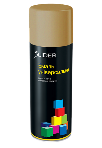 Аерозольна універсальна фарба SLIDER 400мл 1036 темне Золото, фото 1