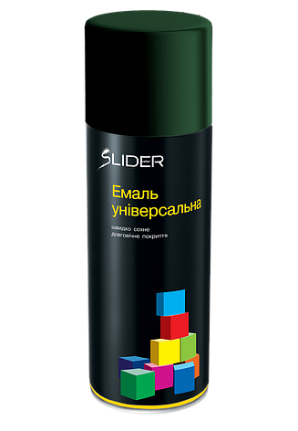Аерозольна універсальна фарба SLIDER 6006 Хакі-Олива матова 400мл, фото 1