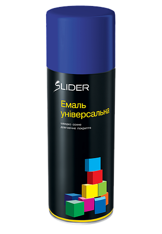 Аерозольна універсальна фарба SLIDER 400мл 5002 Синя, фото 1