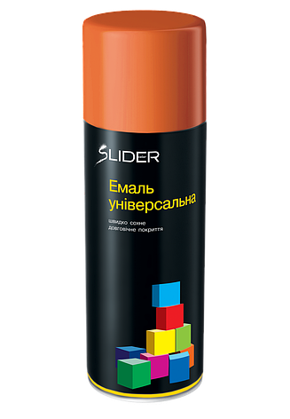 Аерозольна універсальна фарба SLIDER 400мл 2004 Помаранчева, фото 2